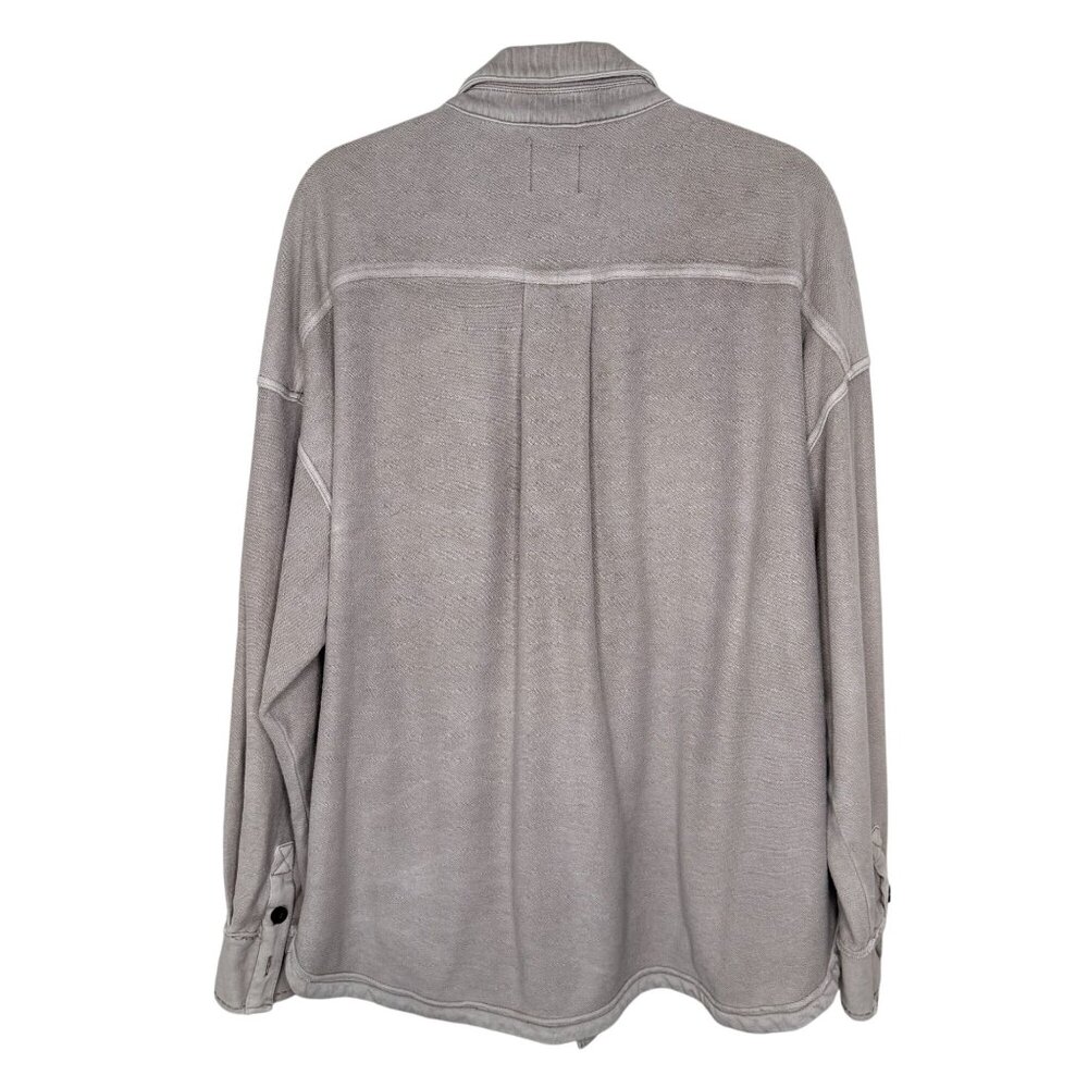 Cleo + Wolf Shirt Jacket Mineral Grey Relaxed Fit, M - Picture 3 of 11